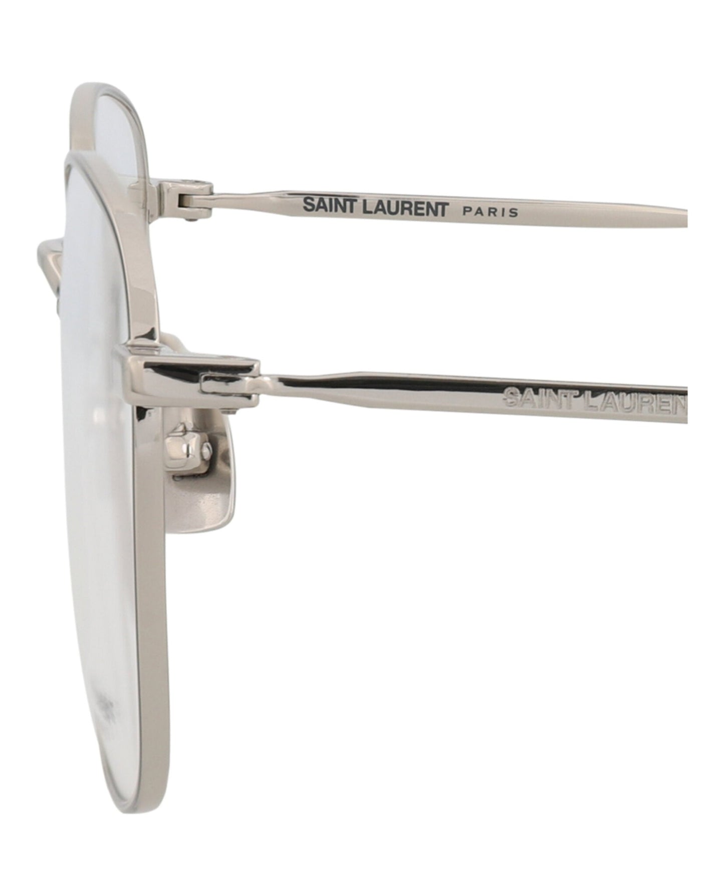 Saint Laurent Unisex Round/Oval Silver Silver Transparent Fashion Designer Eyewear