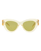 Saint Laurent Womens Cat Eye Yellow Yellow Green Fashion Designer Eyewear