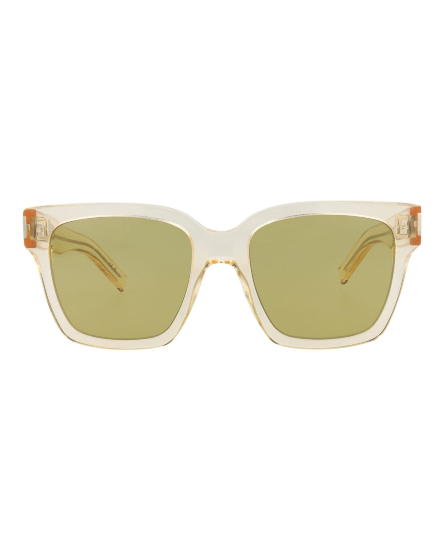 Saint Laurent Unisex Square/Rectangle Yellow Yellow Green Fashion Designer Eyewear