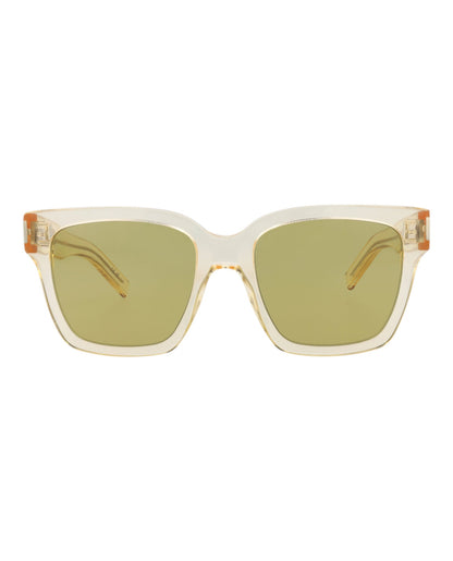Saint Laurent Unisex Square/Rectangle Yellow Yellow Green Fashion Designer Eyewear