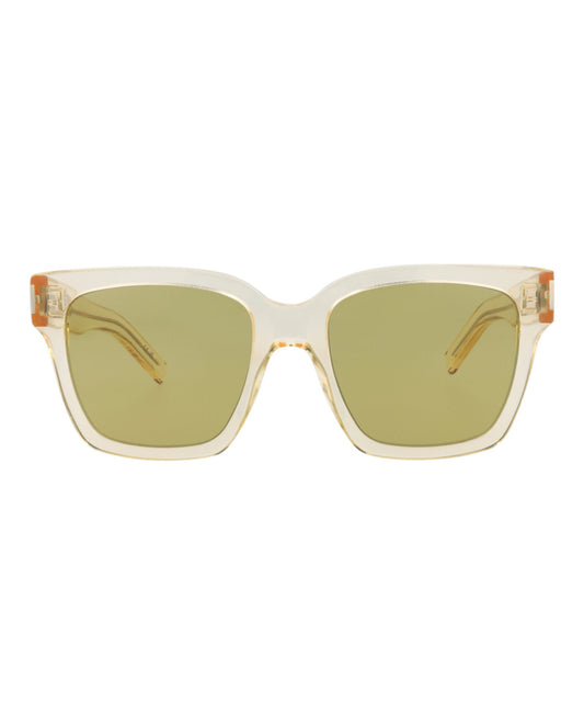Saint Laurent Unisex Square/Rectangle Yellow Yellow Green Fashion Designer Eyewear