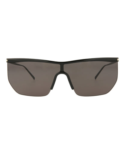 Saint Laurent Womens Shield/Wrap Black Black Black Fashion Designer Eyewear