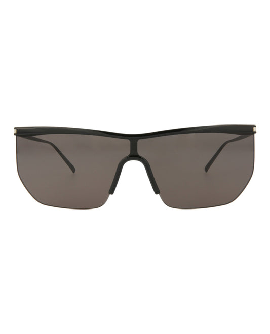 Saint Laurent Womens Shield/Wrap Black Black Black Fashion Designer Eyewear