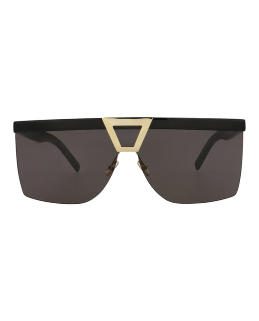Saint Laurent Womens Shield/Wrap Black Black Black Fashion Designer Eyewear