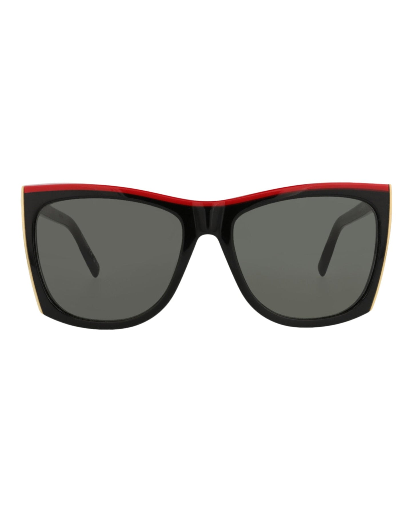 Saint Laurent Womens Square/Rectangle Black Black Grey Fashion Designer Eyewear