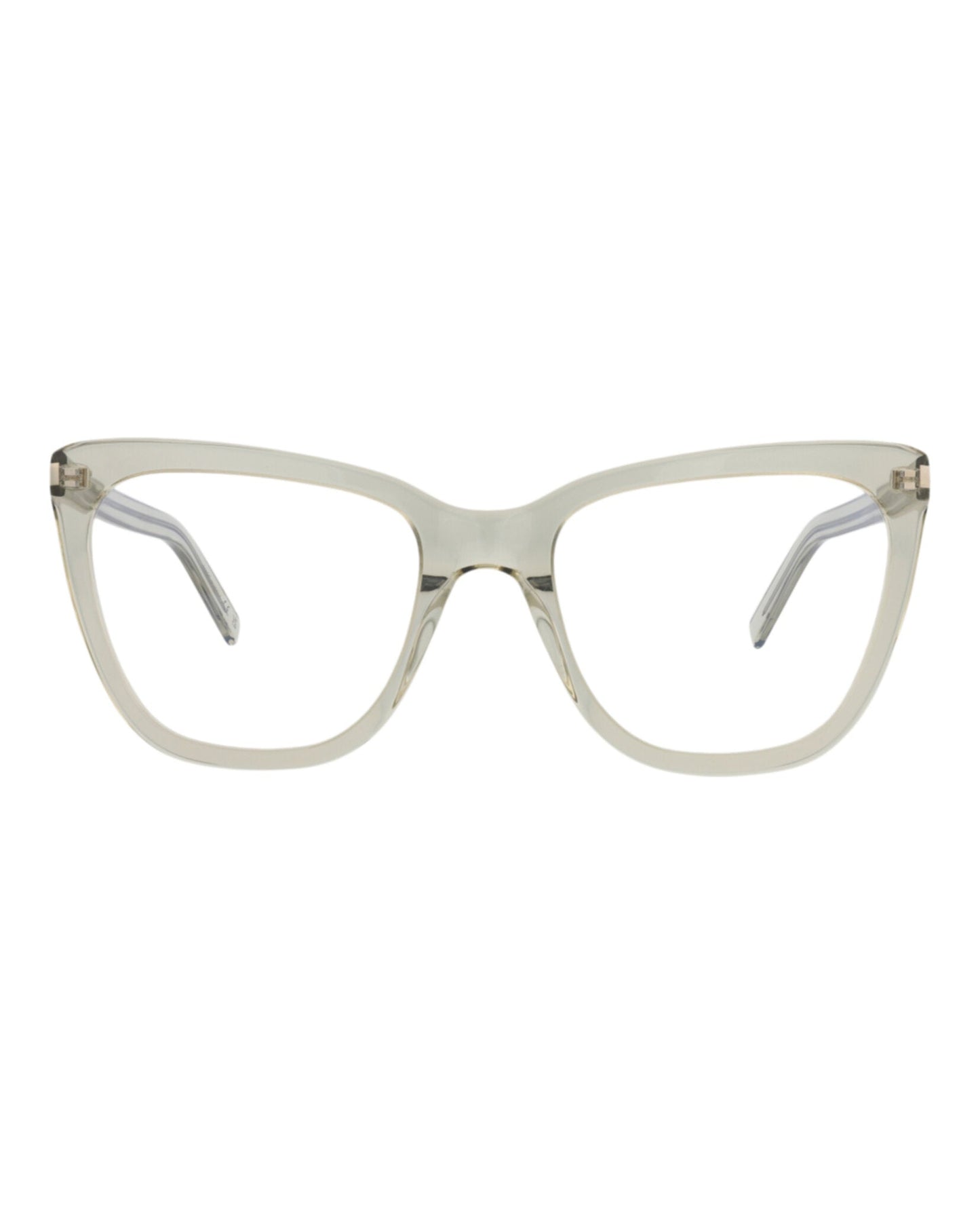Saint Laurent Womens Cat Eye Green Green Transparent Fashion Designer Eyewear