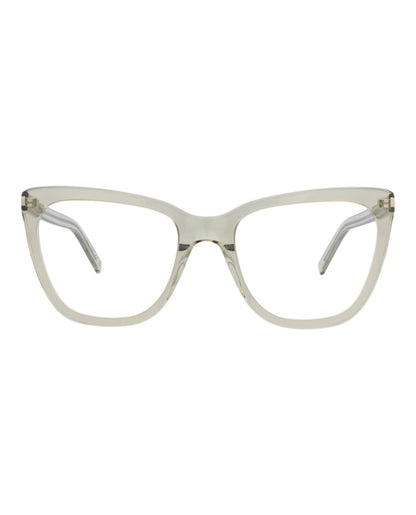 Saint Laurent Womens Cat Eye Green Green Transparent Fashion Designer Eyewear
