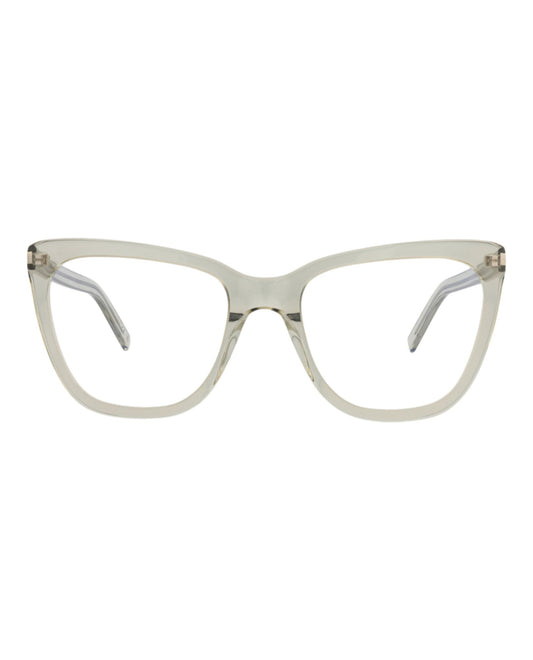 Saint Laurent Womens Cat Eye Green Green Transparent Fashion Designer Eyewear