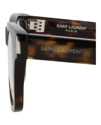 Saint Laurent Unisex Square/Rectangle Havana Havana Transparent Fashion Designer Eyewear