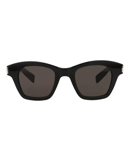 Saint Laurent Unisex Square/Rectangle Black Black Black Fashion Designer Eyewear