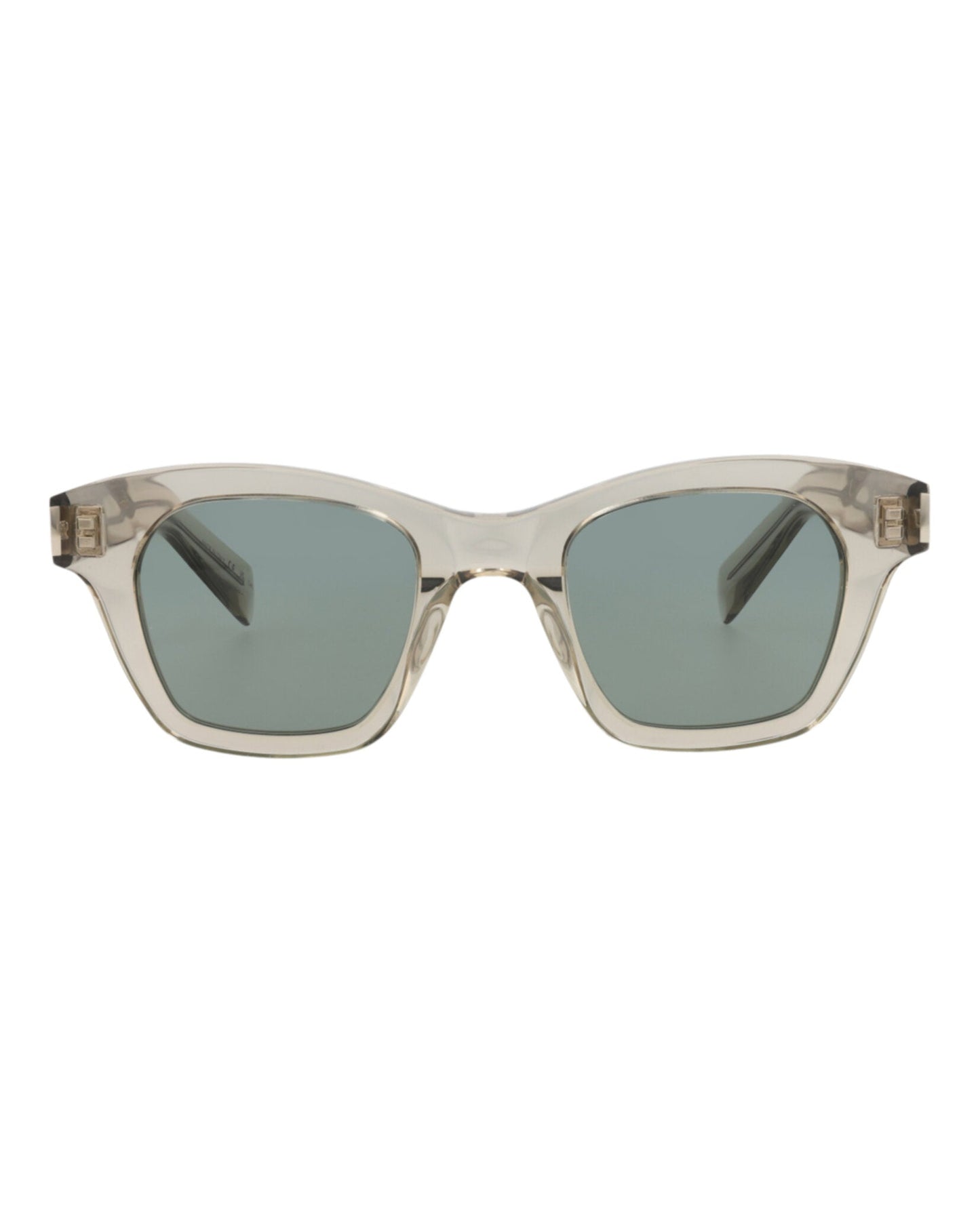 Saint Laurent Unisex Square/Rectangle Beige Beige Green Fashion Designer Eyewear Beige Beige Green