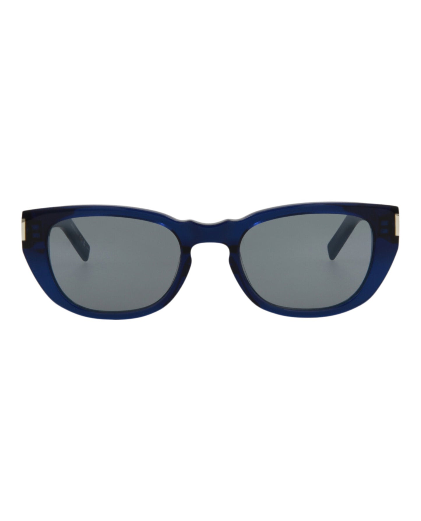 Saint Laurent Mens Round/Oval Blue Blue Silver Fashion Designer Eyewear