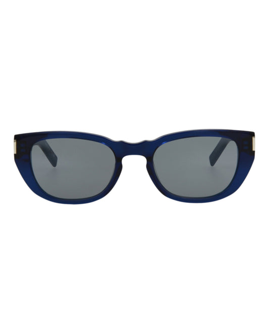 Saint Laurent Mens Round/Oval Blue Blue Silver Fashion Designer Eyewear