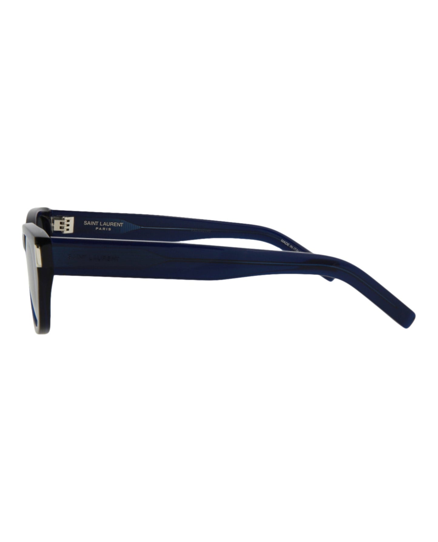 Saint Laurent Mens Round/Oval Blue Blue Silver Fashion Designer Eyewear