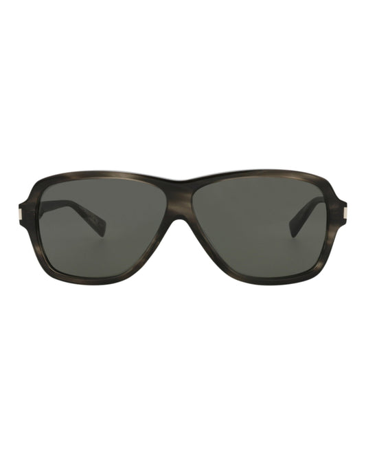 Saint Laurent Mens Aviator Havana Havana Grey Fashion Designer Eyewear