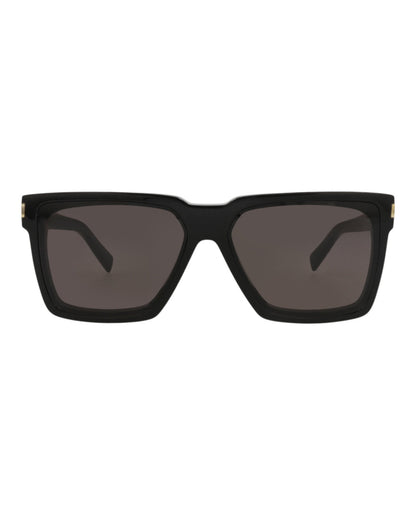 Saint Laurent Unisex Square/Rectangle Black Black Black Fashion Designer Eyewear