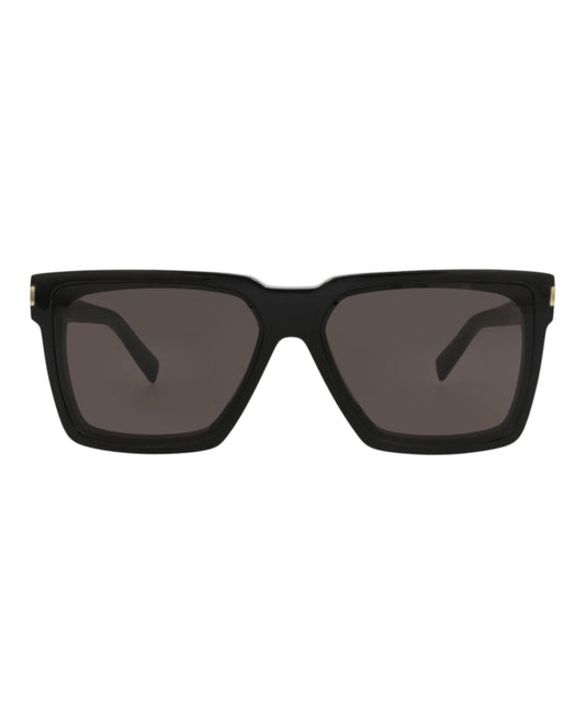 Saint Laurent Unisex Square/Rectangle Black Black Black Fashion Designer Eyewear