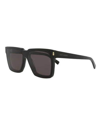 Saint Laurent Unisex Square/Rectangle Black Black Black Fashion Designer Eyewear