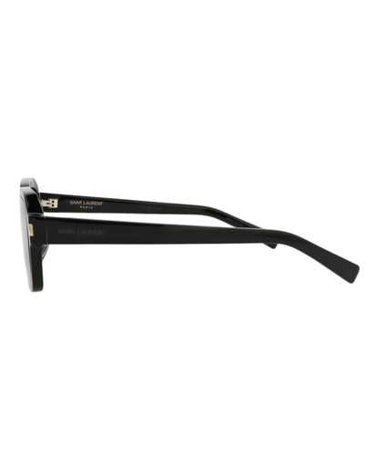 Saint Laurent Mens Square/Rectangle Black Black Black Fashion Designer Eyewear