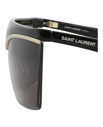 Saint Laurent Womens Shield/Wrap Black Black Black Fashion Designer Eyewear