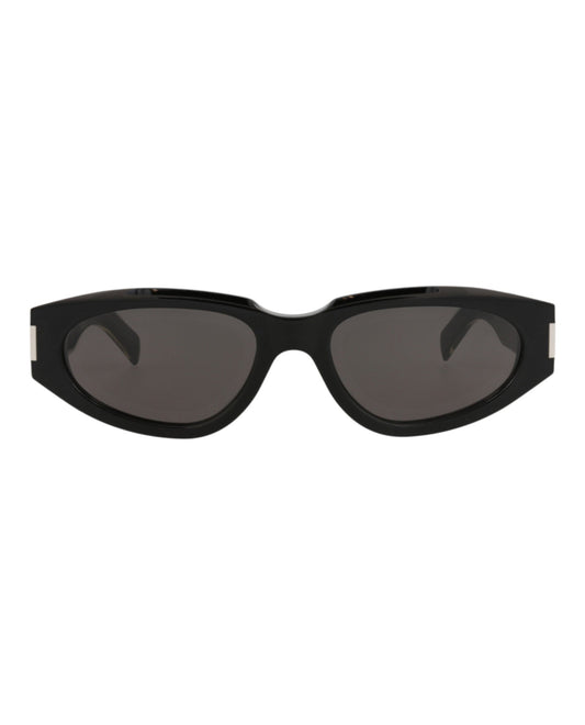 Saint Laurent Womens Round/Oval Black Crystal Black Fashion Designer Eyewear