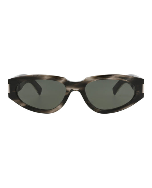 Saint Laurent Womens Round/Oval Havana Crystal Grey Fashion Designer Eyewear