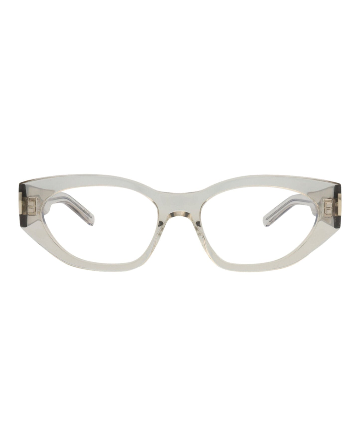 Saint Laurent Womens Cat Eye Beige Beige Transparent Fashion Designer Eyewear