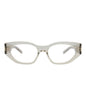 Saint Laurent Womens Cat Eye Beige Beige Transparent Fashion Designer Eyewear