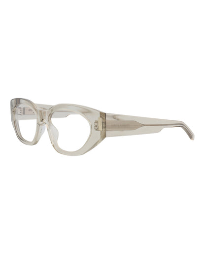 Saint Laurent Womens Cat Eye Beige Beige Transparent Fashion Designer Eyewear