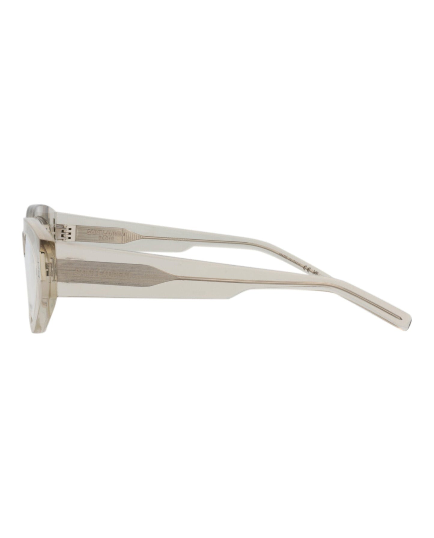 Saint Laurent Womens Cat Eye Beige Beige Transparent Fashion Designer Eyewear