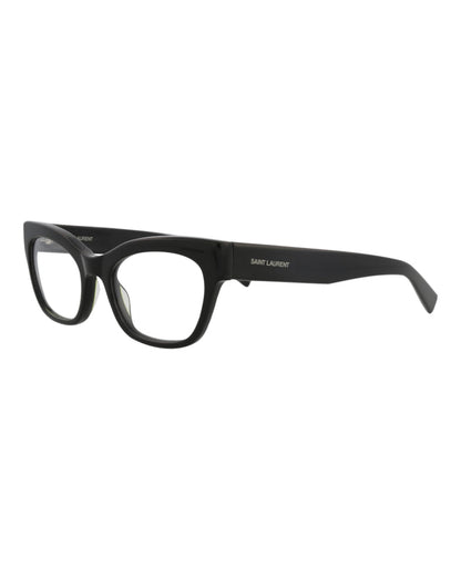 Saint Laurent Womens Cat Eye Black Black Transparent Fashion Designer Eyewear