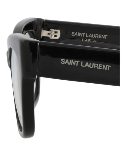 Saint Laurent Womens Cat Eye Black Black Transparent Fashion Designer Eyewear