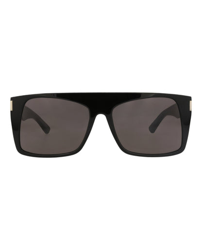 Saint Laurent Womens Square/Rectangle Black Black Black Fashion Designer Eyewear