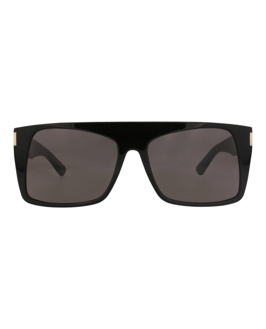 Saint Laurent Womens Square/Rectangle Black Black Black Fashion Designer Eyewear