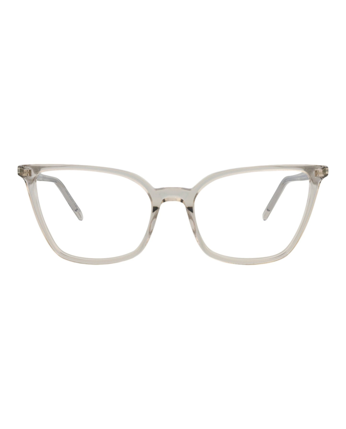Saint Laurent Womens Cat Eye Beige Beige Transparent Fashion Designer Eyewear