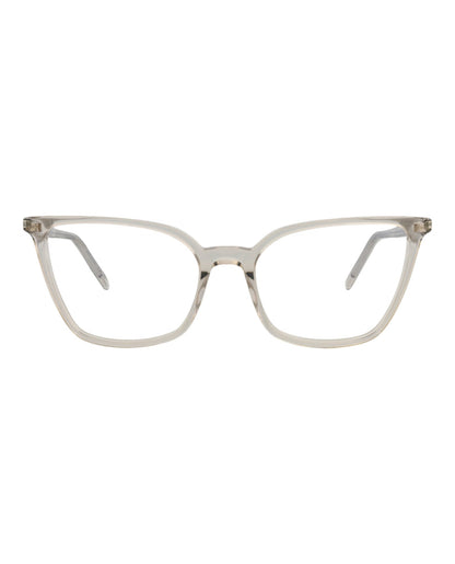 Saint Laurent Womens Cat Eye Beige Beige Transparent Fashion Designer Eyewear