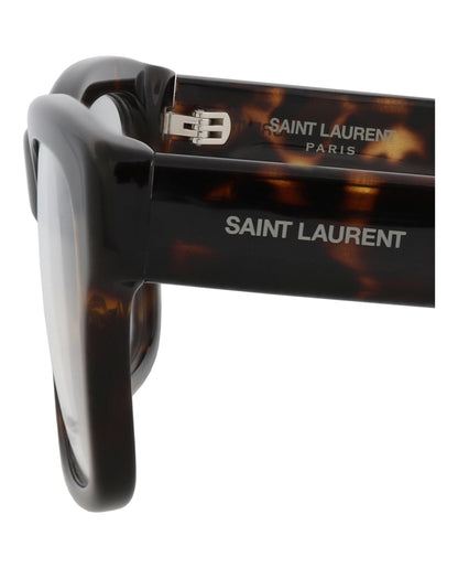 Saint Laurent Unisex Square/Rectangle Havana Havana Transparent Fashion Designer Eyewear