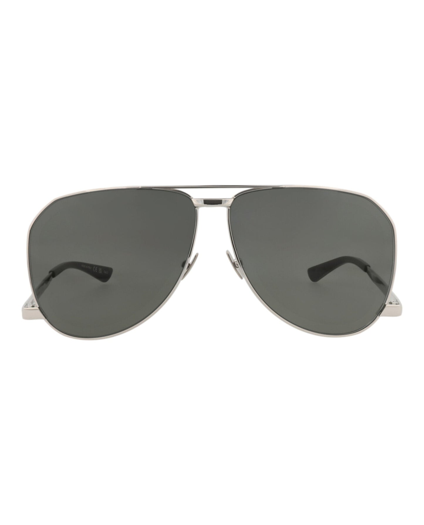 Saint Laurent Mens Aviator Silver Silver Grey Fashion Designer Eyewear