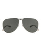 Saint Laurent Mens Aviator Silver Silver Grey Fashion Designer Eyewear