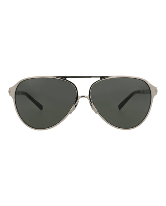 Saint Laurent Unisex Aviator Silver Silver Grey Fashion Designer Eyewear