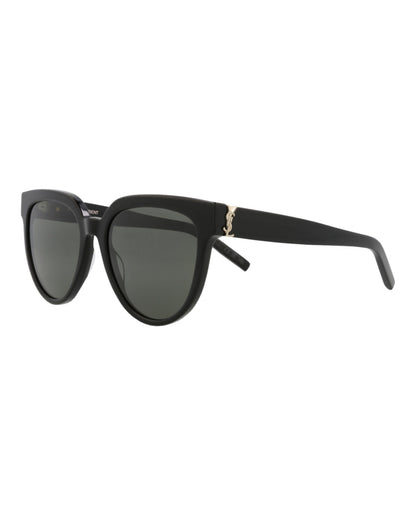 Saint Laurent Womens Cat Eye Black Black Grey Fashion Designer Eyewear