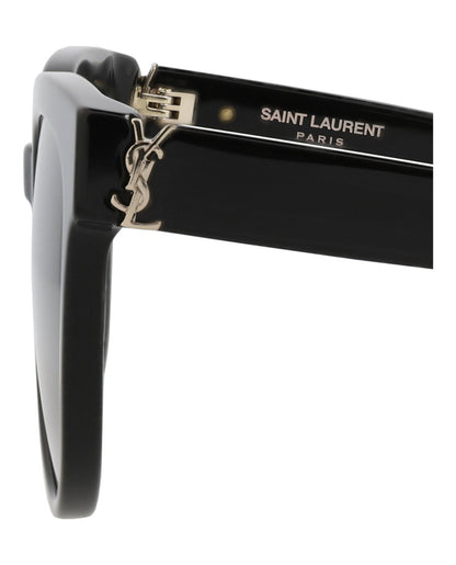 Saint Laurent Womens Cat Eye Black Black Grey Fashion Designer Eyewear