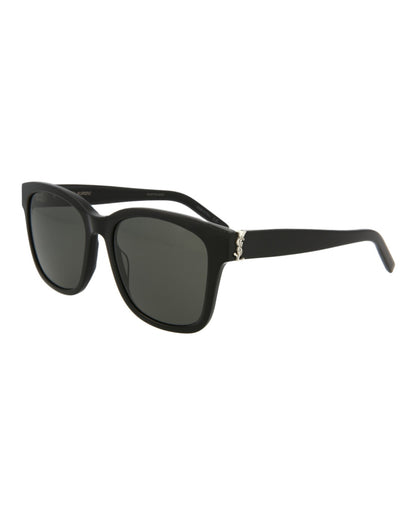 Saint Laurent Unisex Square/Rectangle Black Black Grey Fashion Designer Eyewear