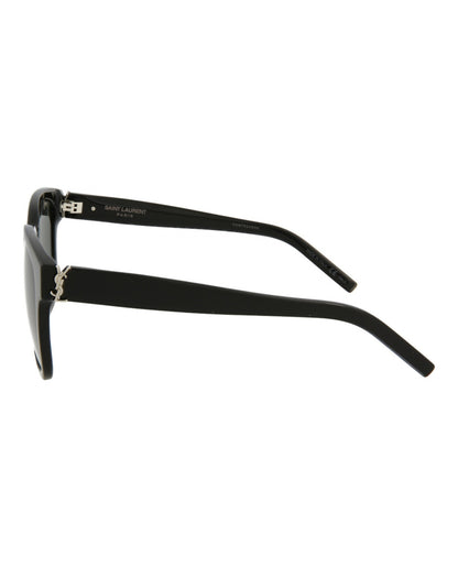 Saint Laurent Unisex Square/Rectangle Black Black Grey Fashion Designer Eyewear