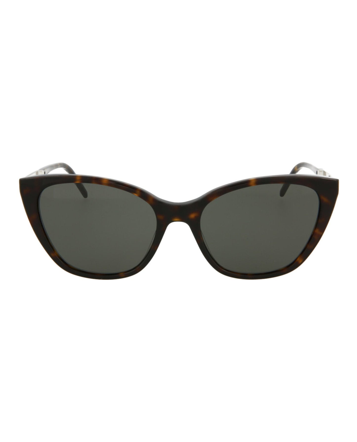 Saint Laurent Womens Cat Eye Havana Silver Grey Fashion Designer Eyewear