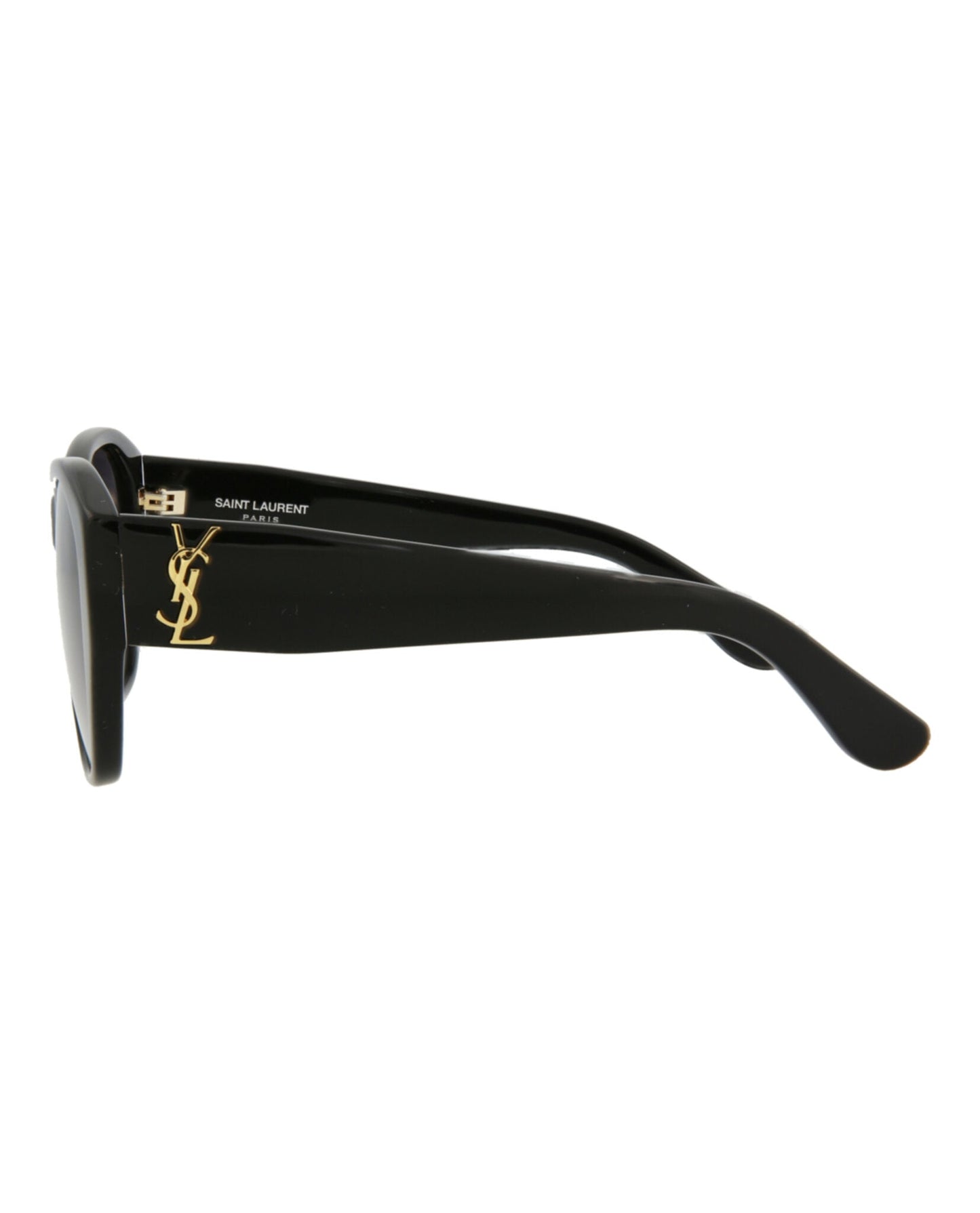 Saint Laurent Womens Round/Oval Black Black Grey Fashion Designer Eyewear