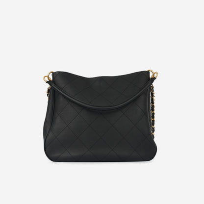 Chanel Hobo Shoulder Bag - Black Calfskin
