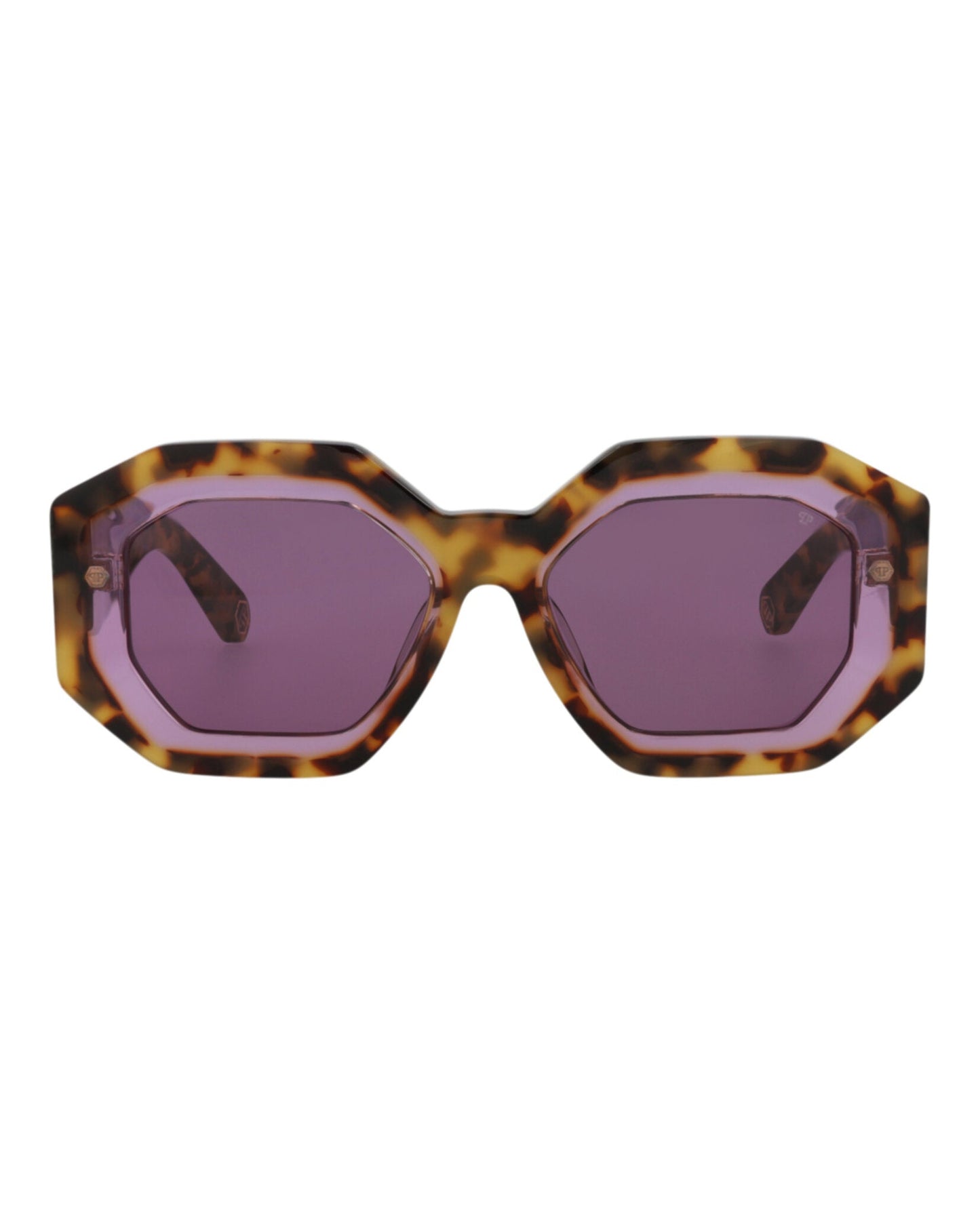 Philipp Plein Womens Square/Rectangle Havana Havana Violet Fashion Designer Eyewear