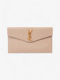 Saint Laurent Uptown Clutch Dark Beige Grained Leather