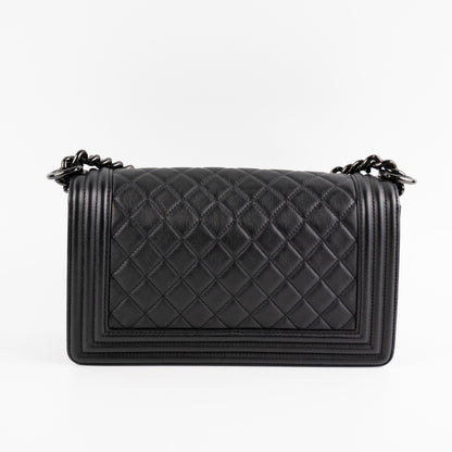 Chanel Old Medium Boy So Black Shoulder Bag